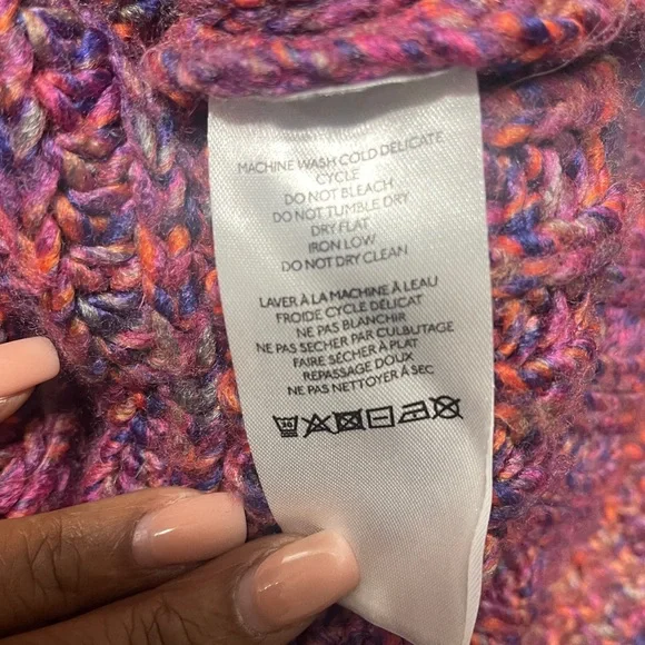 Anthropologie pink marled crewneck sweater xl - Picture 5 of 8